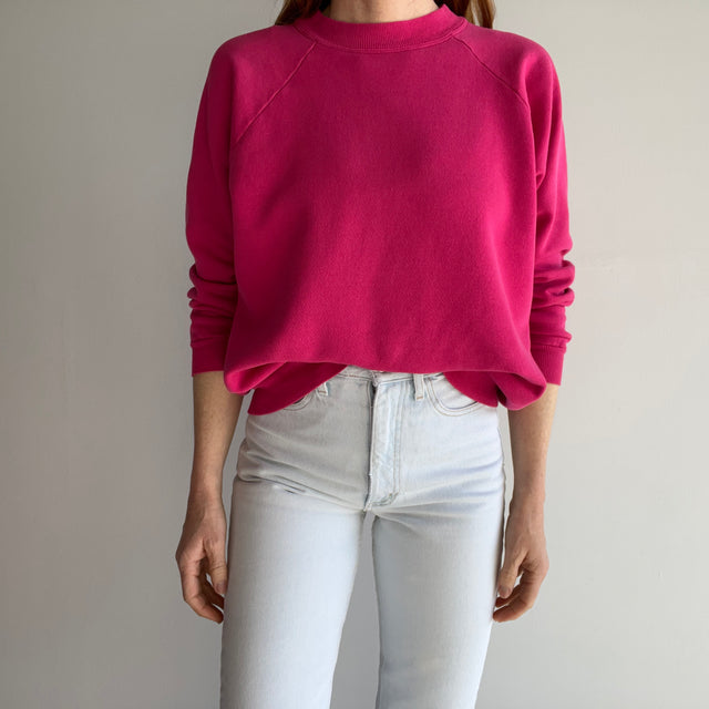 1980s Dragon Fruit Pink Raglan Sweatshirt