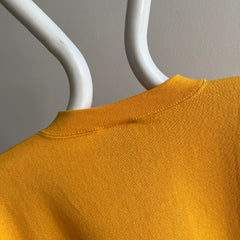 1990s Heavyweight Discus Mustard Yellow Sweatshirt with a Single V