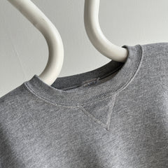 1990s/2000s Single V Russell Brand Relaxed Fit Deep Gray Sweatshirt