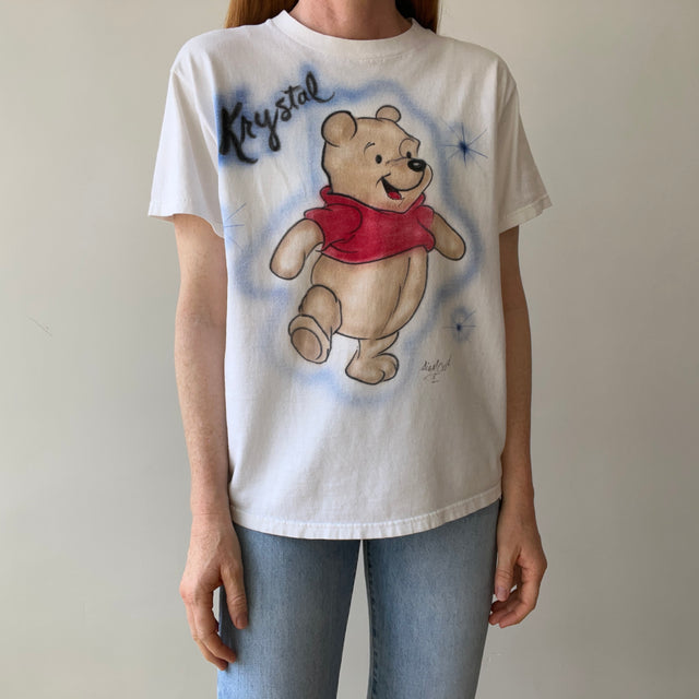 T-shirt teinté de peinture noire vierge des années 00
