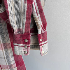 1990s Nicely Worn and Stained Heavyweight Cotton Wrangler Cowboy Flannel