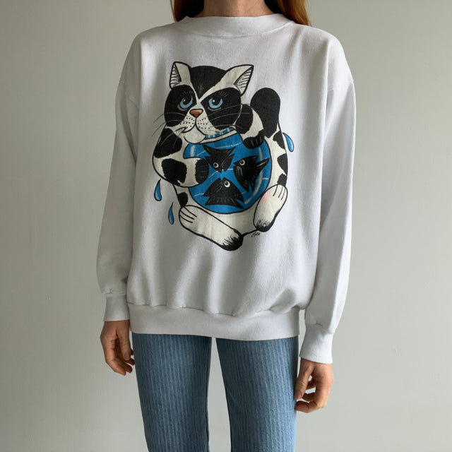 1980s Naughty Cat and A Fish Bowl Sweatshirt