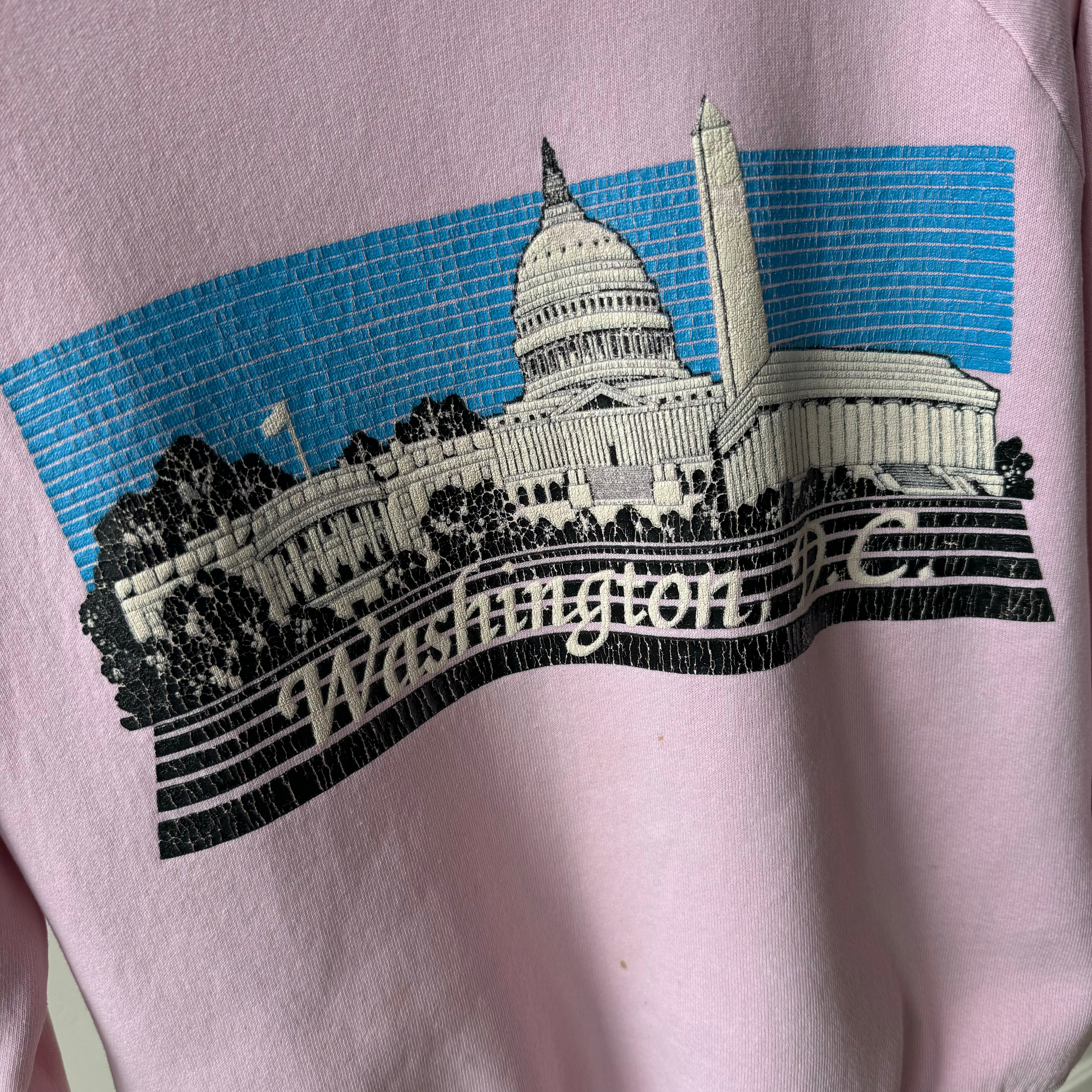 1980s Washington DC Stained Pink Sweatshirt