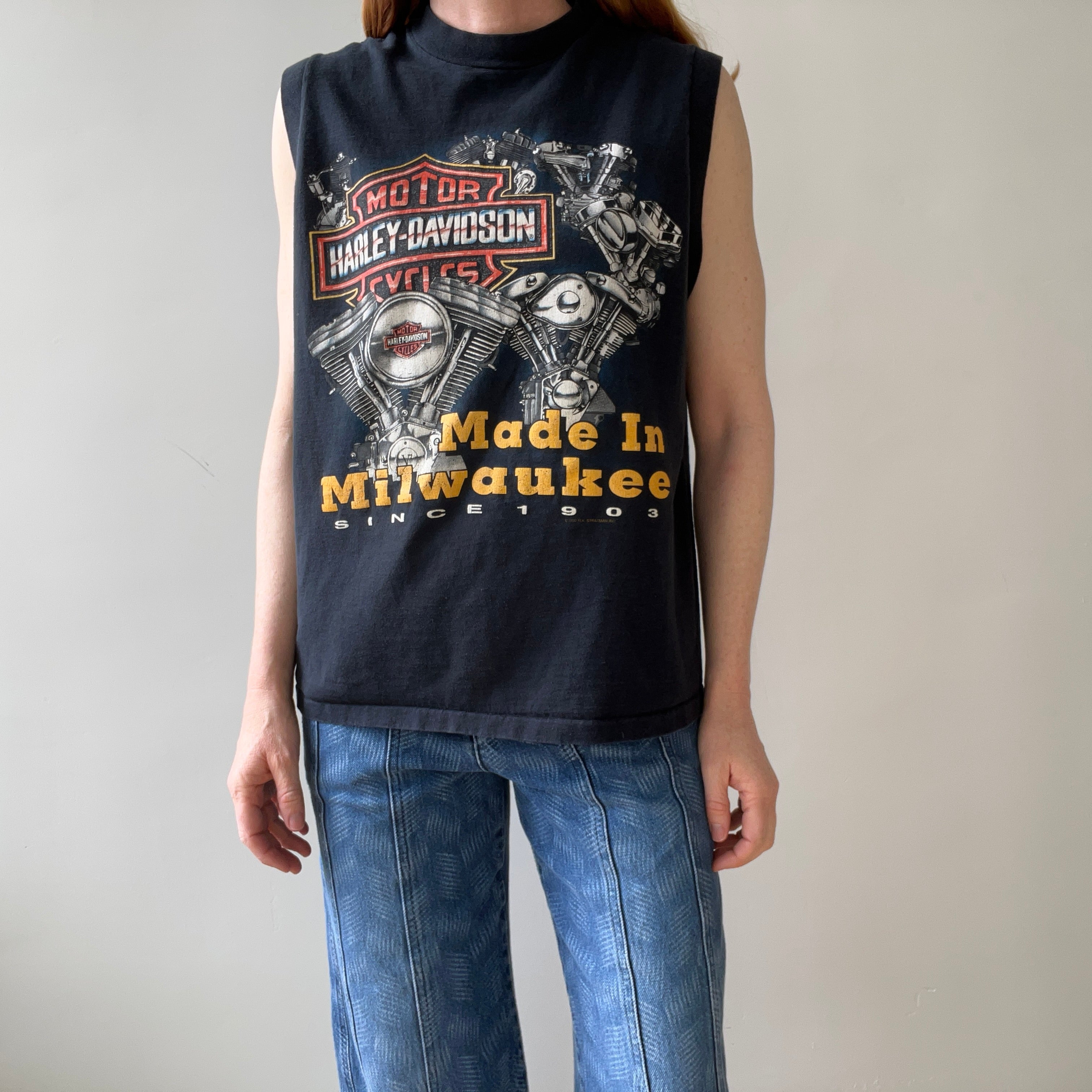 1992 Front and Back Harley Muscle Tank - Cleveland, Ohio - RAD, USA Made