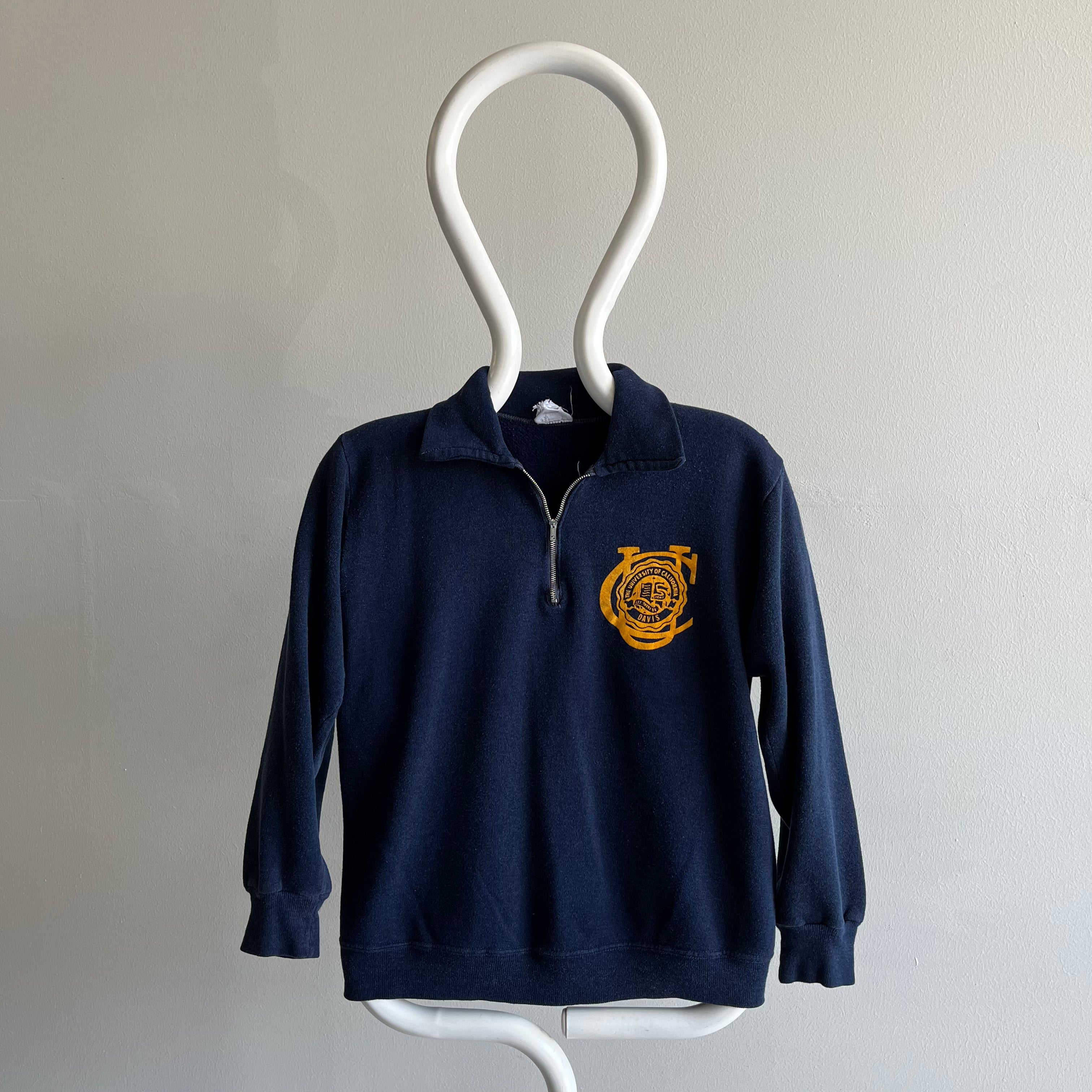 1970s UC Davis 1/4 Zip by Collegiate Pacific Sweatshirt