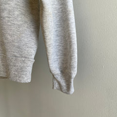 1980s Paper Thin Tattered, Torn, Worn, Stained Blank Gray Sweatshirt