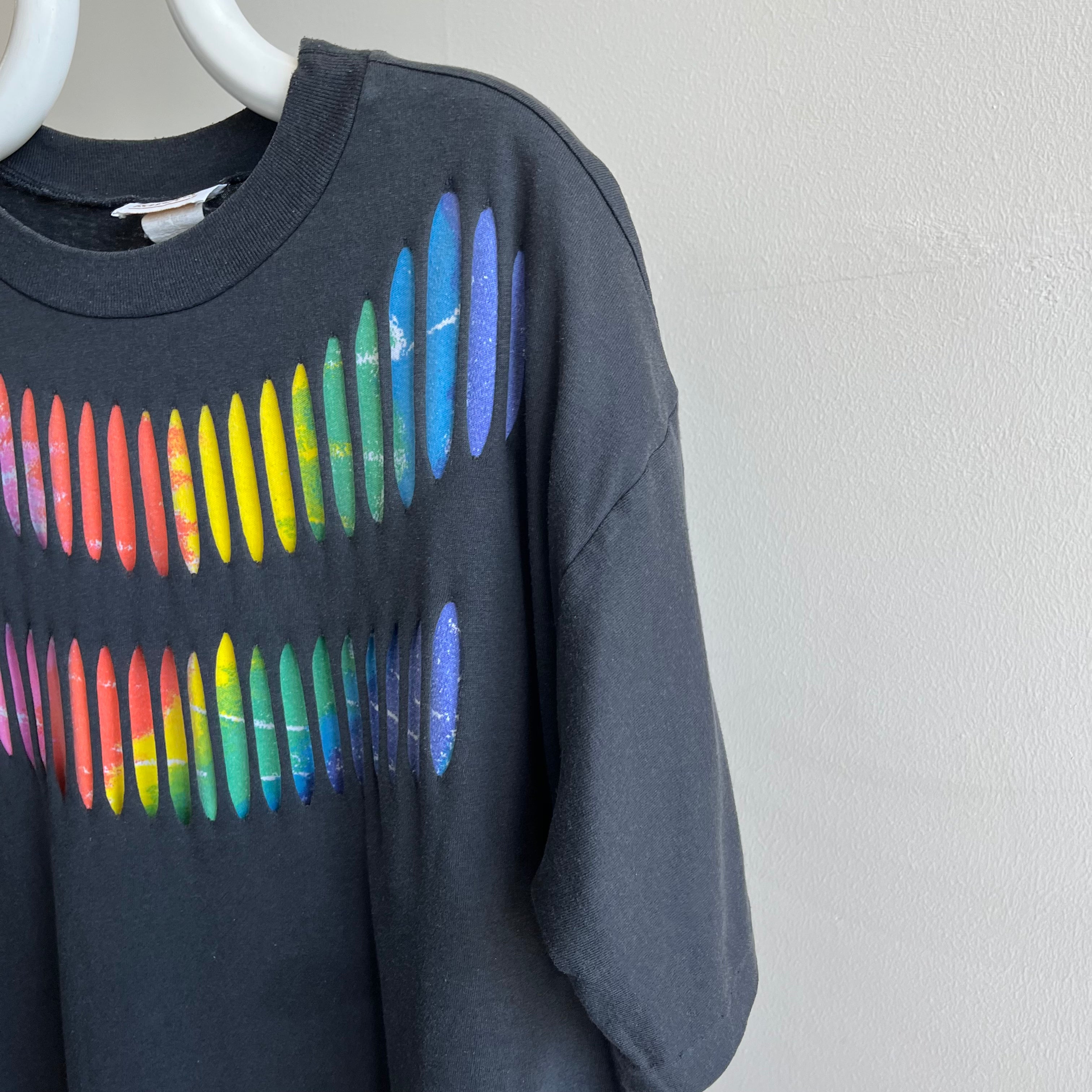 1980s Boxy Slashed Colorful T-Shirt