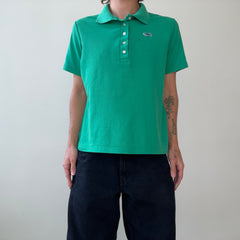 1970s/80s Blank Green Polo Style T Shirt - (Button Replaced)