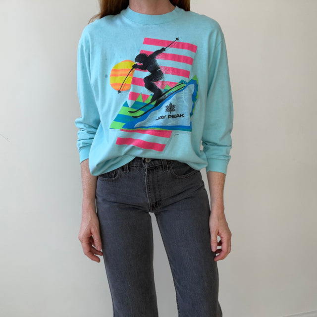 1987 Jay Peak Vermont Skier Long Sleeve Shirt - a good one!