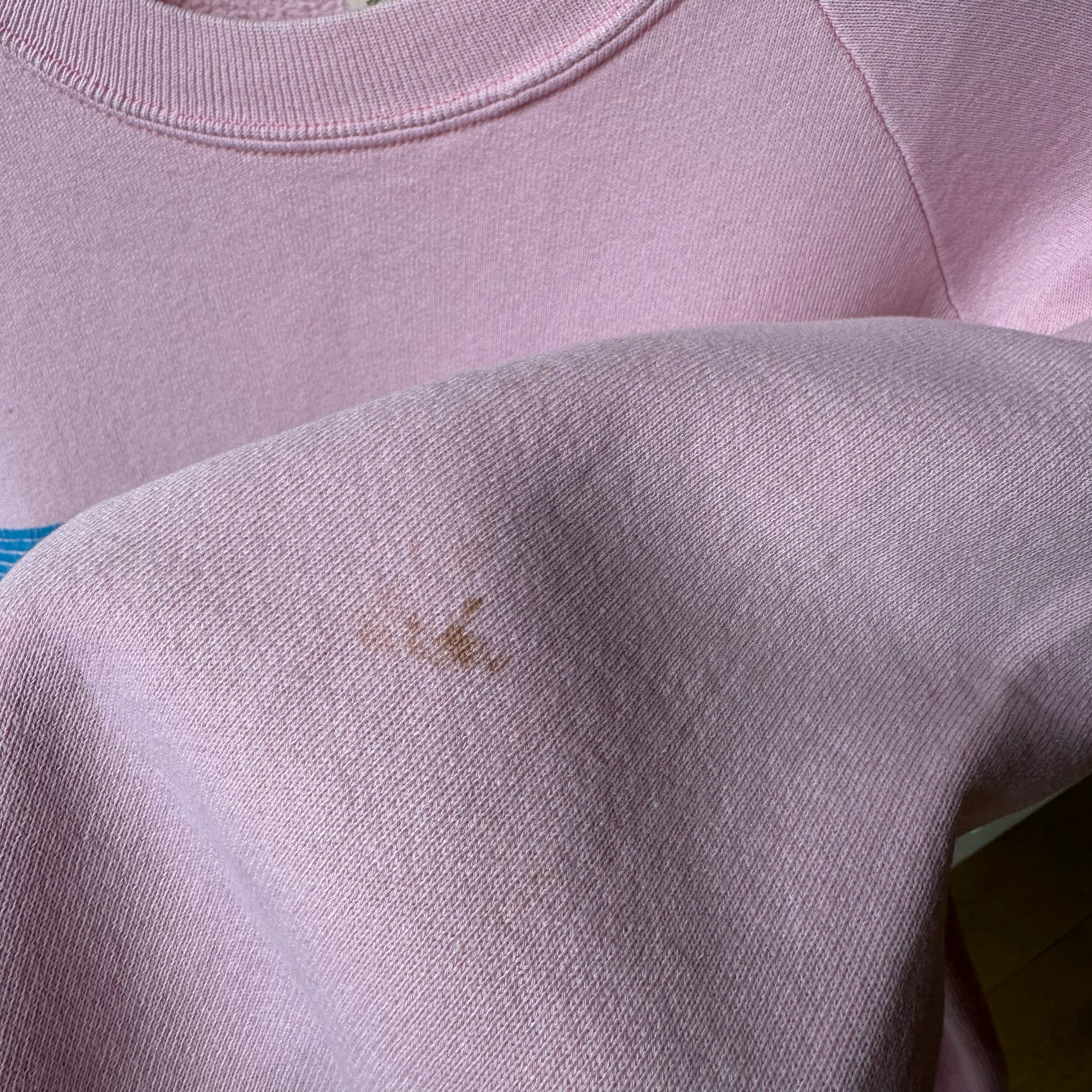 1980s Washington DC Stained Pink Sweatshirt