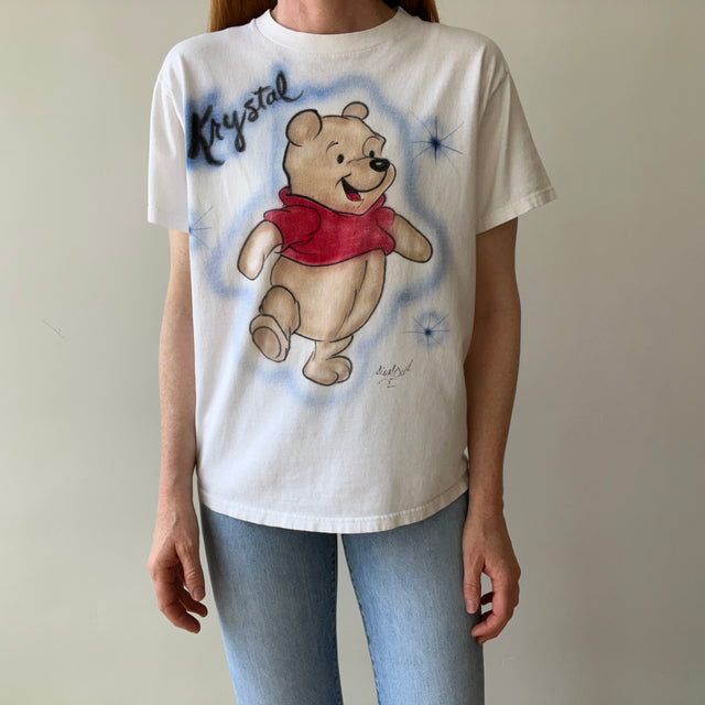 T-shirt teinté de peinture noire vierge des années 00