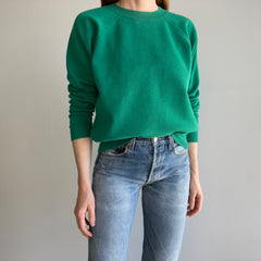 1990s Irish Spring Green Blank Raglan Sweatshirt