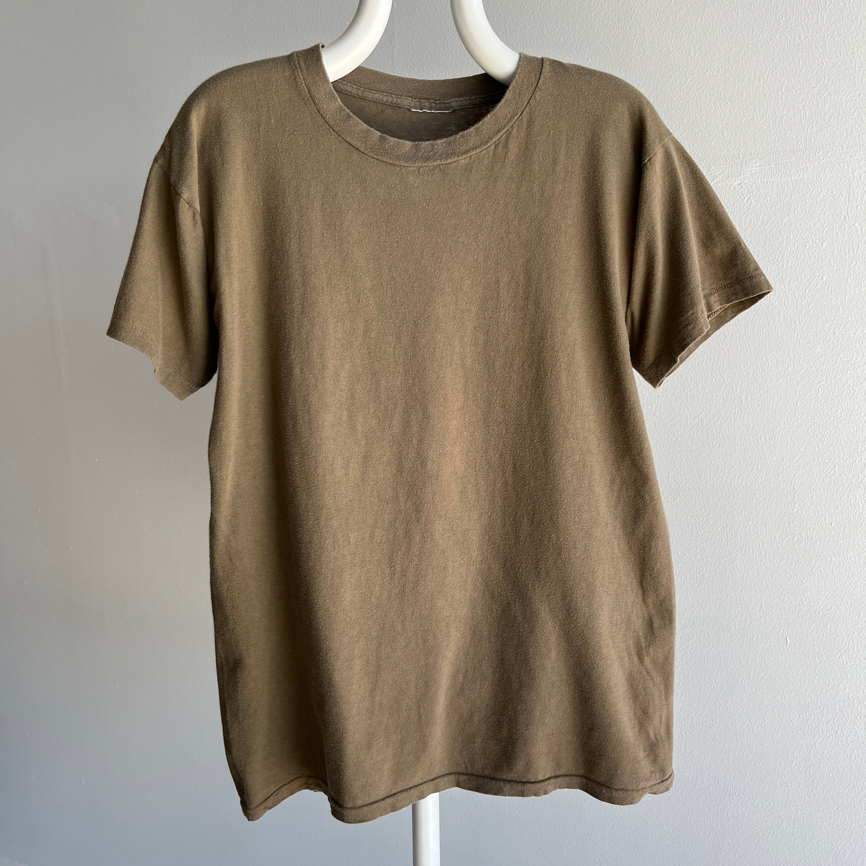 1980s Single Stitch Coffee and Vegan Creamer Colored T-Shirt