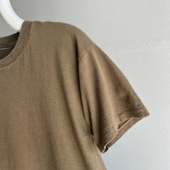 1980s Single Stitch Coffee and Vegan Creamer Colored T-Shirt