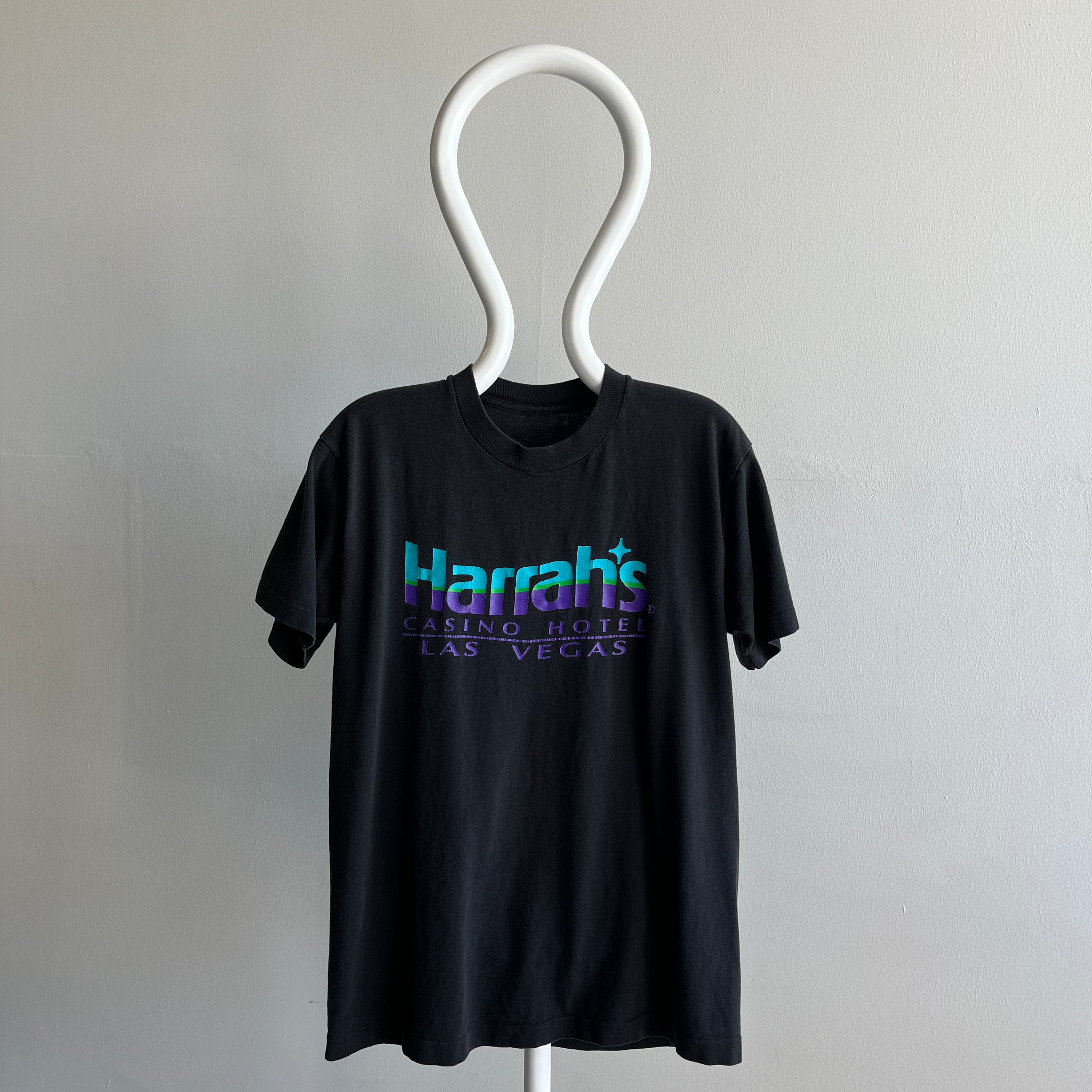 1980s Harrah's Casino Hotel, Las Vegas Cotton T-shirt - Great Gauge