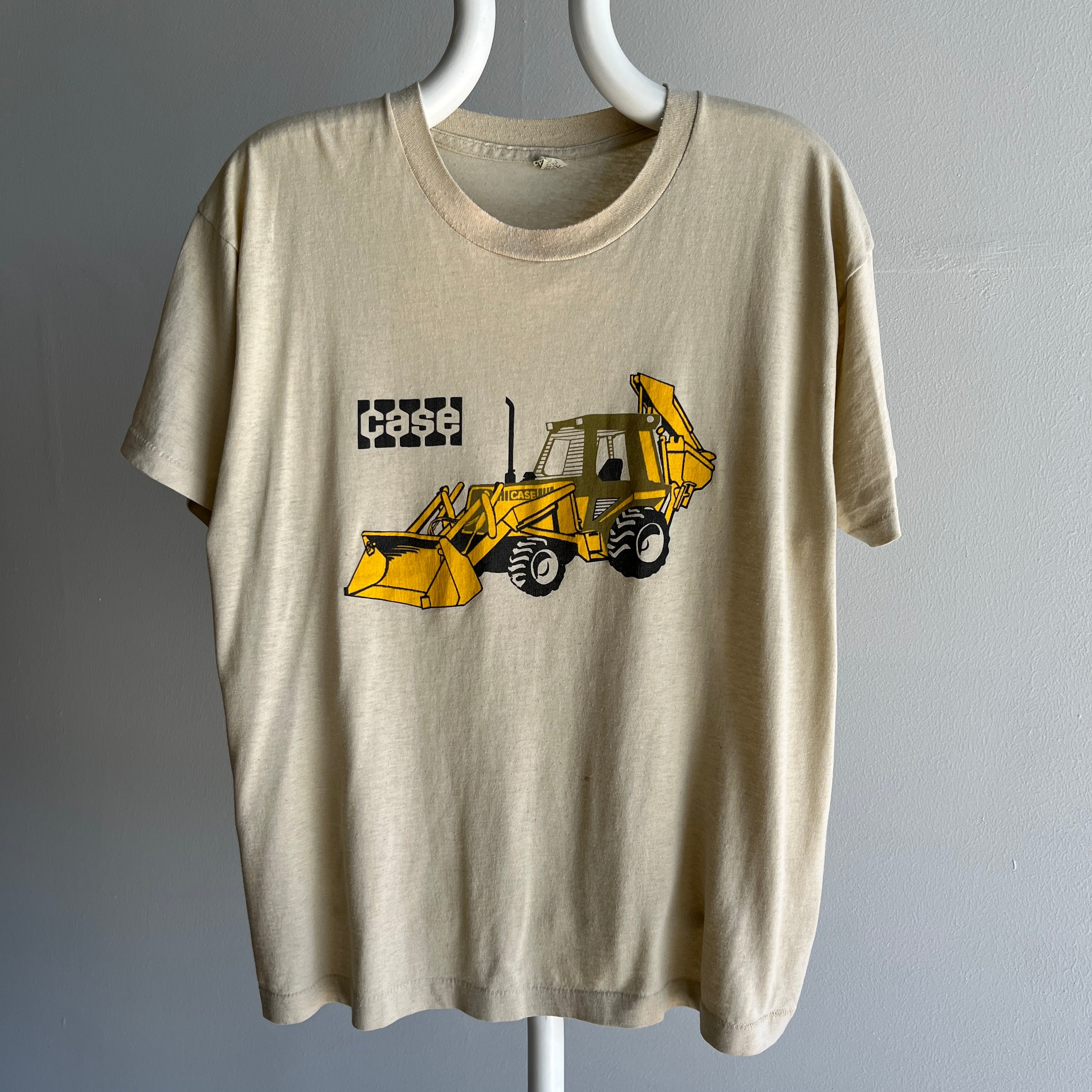 1980s Case Backhoe Skip Loader Thinned Out T-Shirt