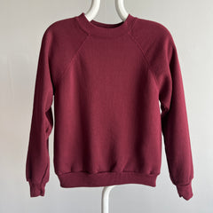 1980s Barely Worn Burgundy Raglan Sweatshirt by Tultex. Like New