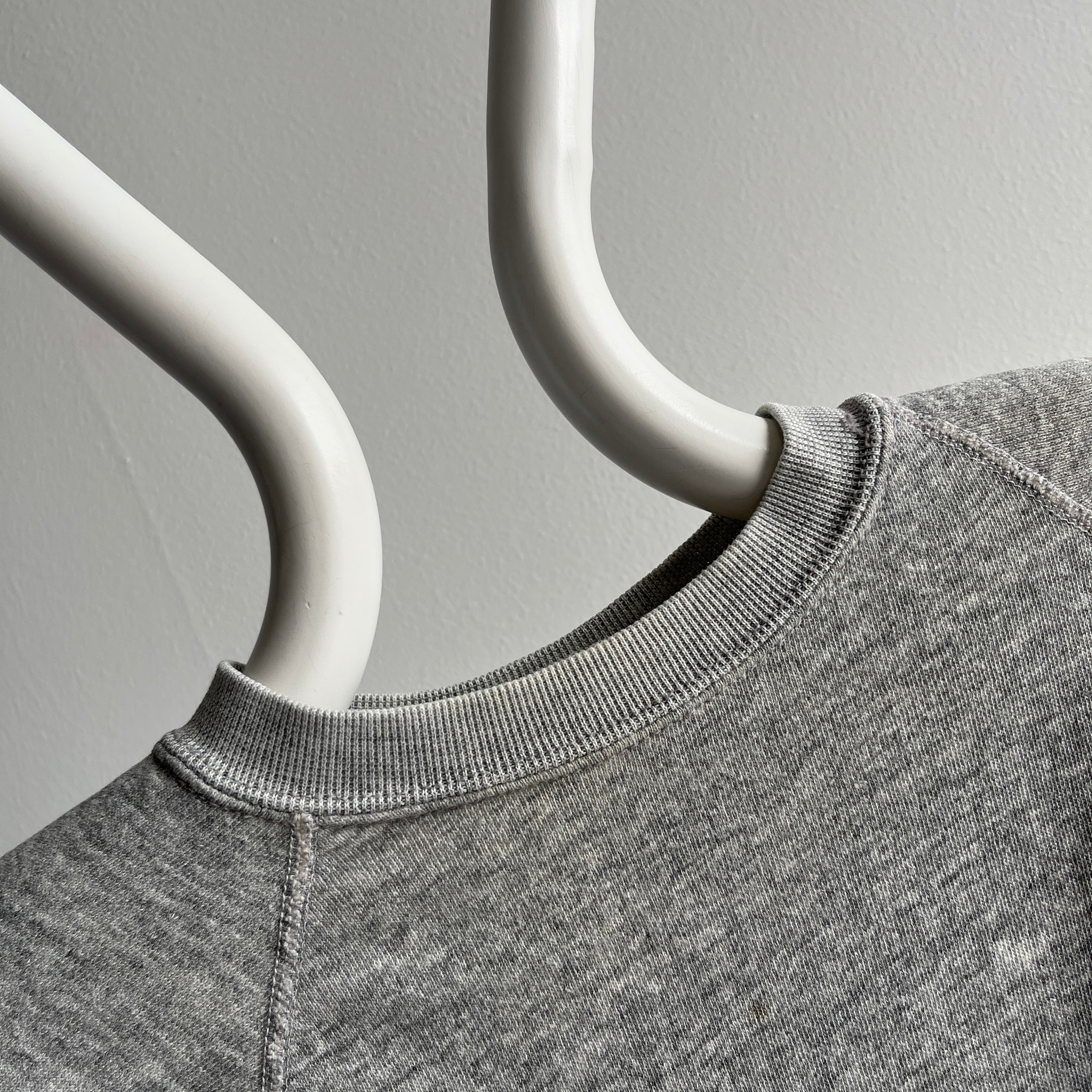 1980s Deep Gray Raglan Without a Tag - Longer and Dreamy