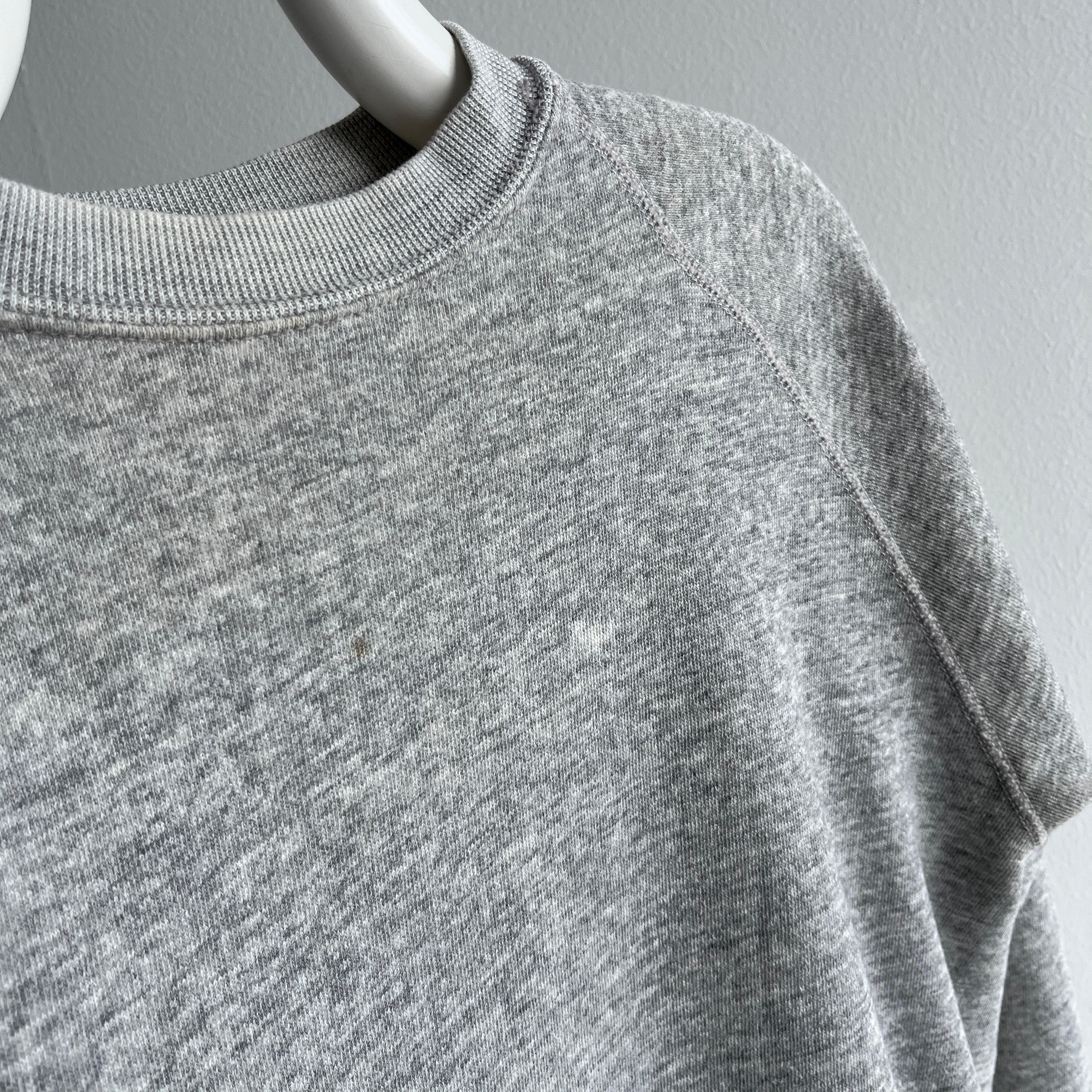 1980s Deep Gray Raglan Without a Tag - Longer and Dreamy