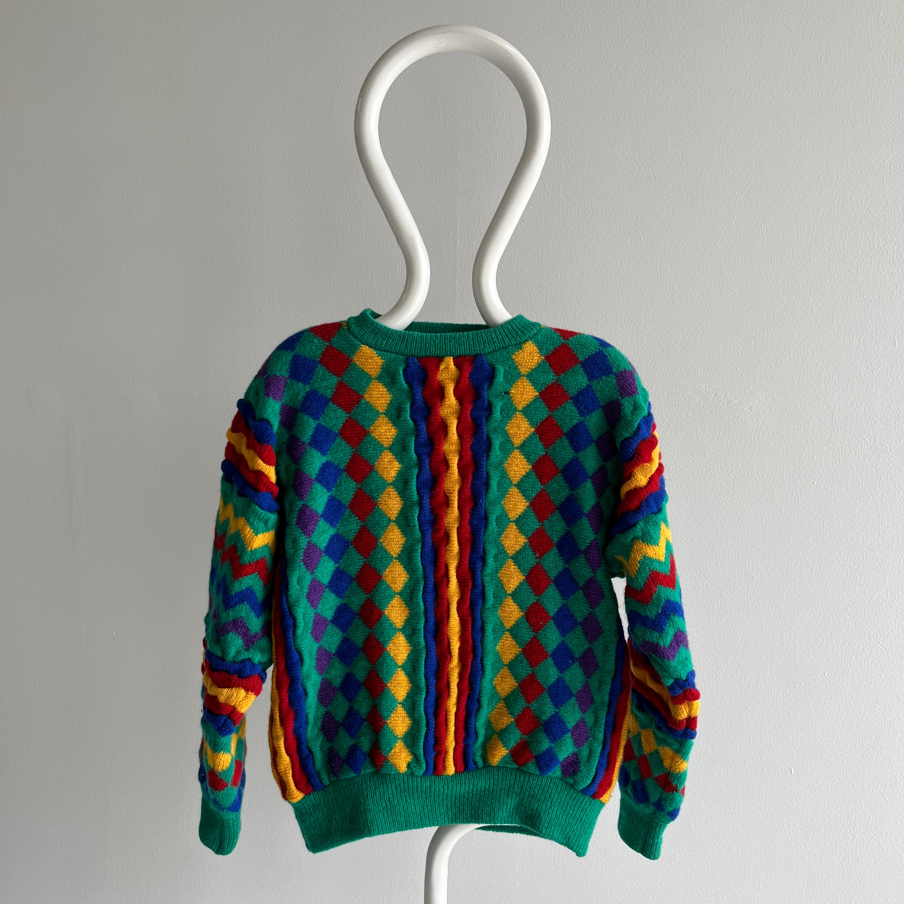 1980s Tulchan Wool Colorful Sweater - WOWOWOWOW