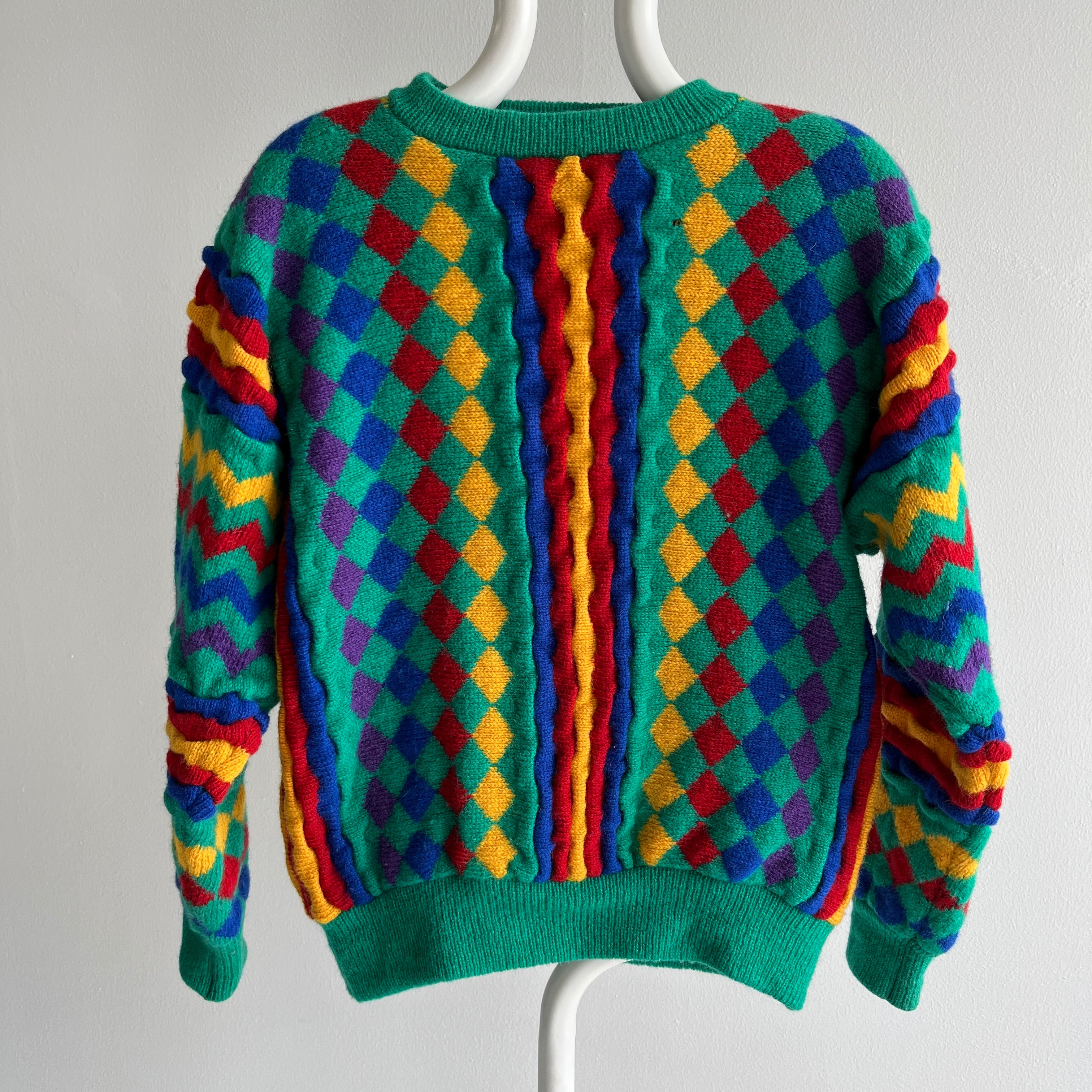 1980s Tulchan Wool Colorful Sweater - WOWOWOWOW