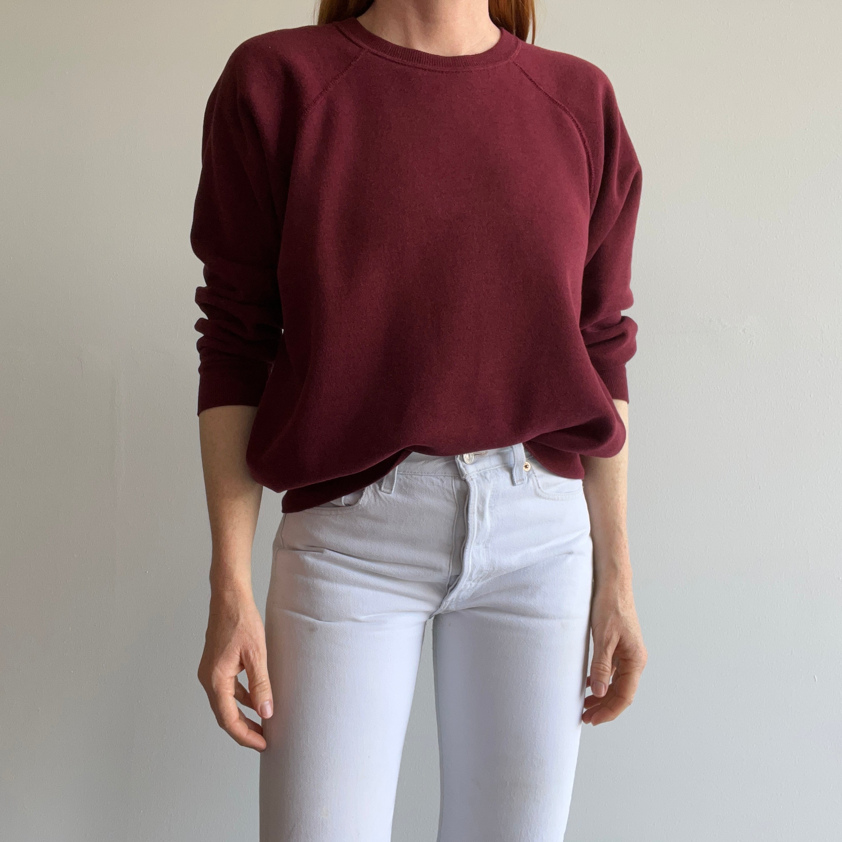 1980s Burgundy/Wine Raglan Sweatshirt