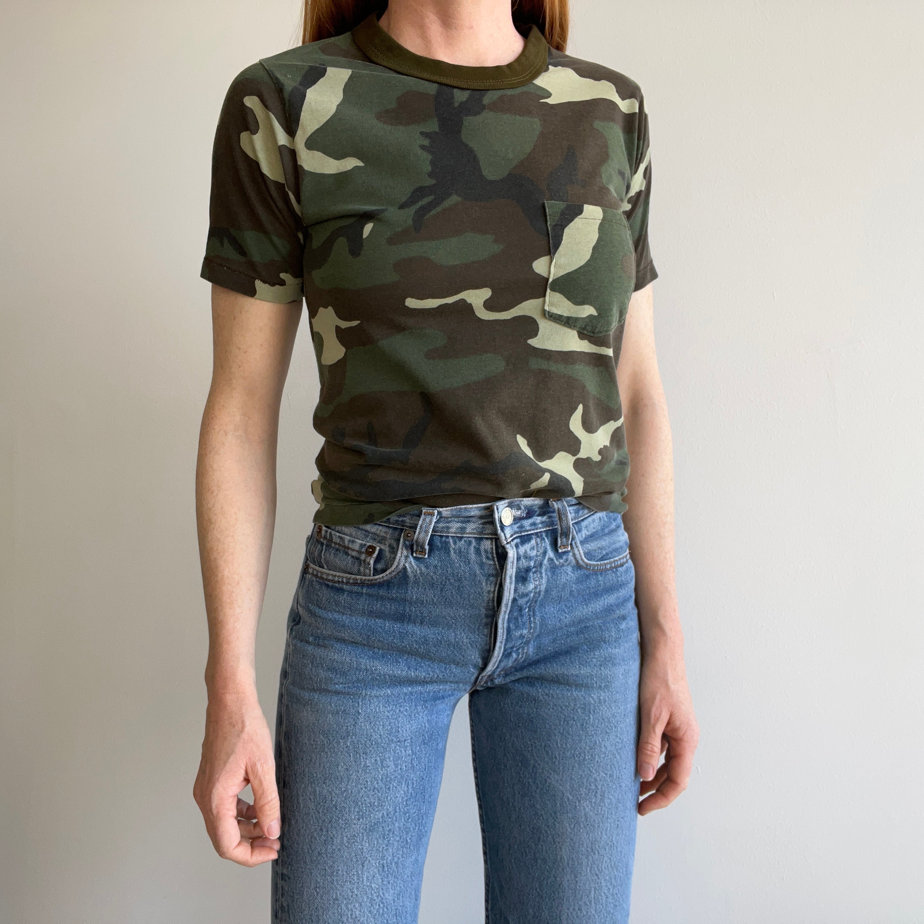 1980s Smaller Camo Pocket T-Shirt by Ace Sportswear