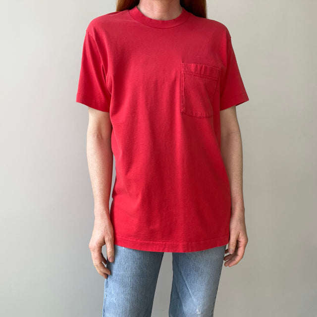 1980s Blank Red Pocket T