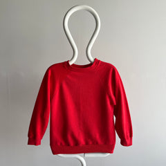 1980s Shorter Long Sleeve Perfectly Red Raglan Sweatshirt