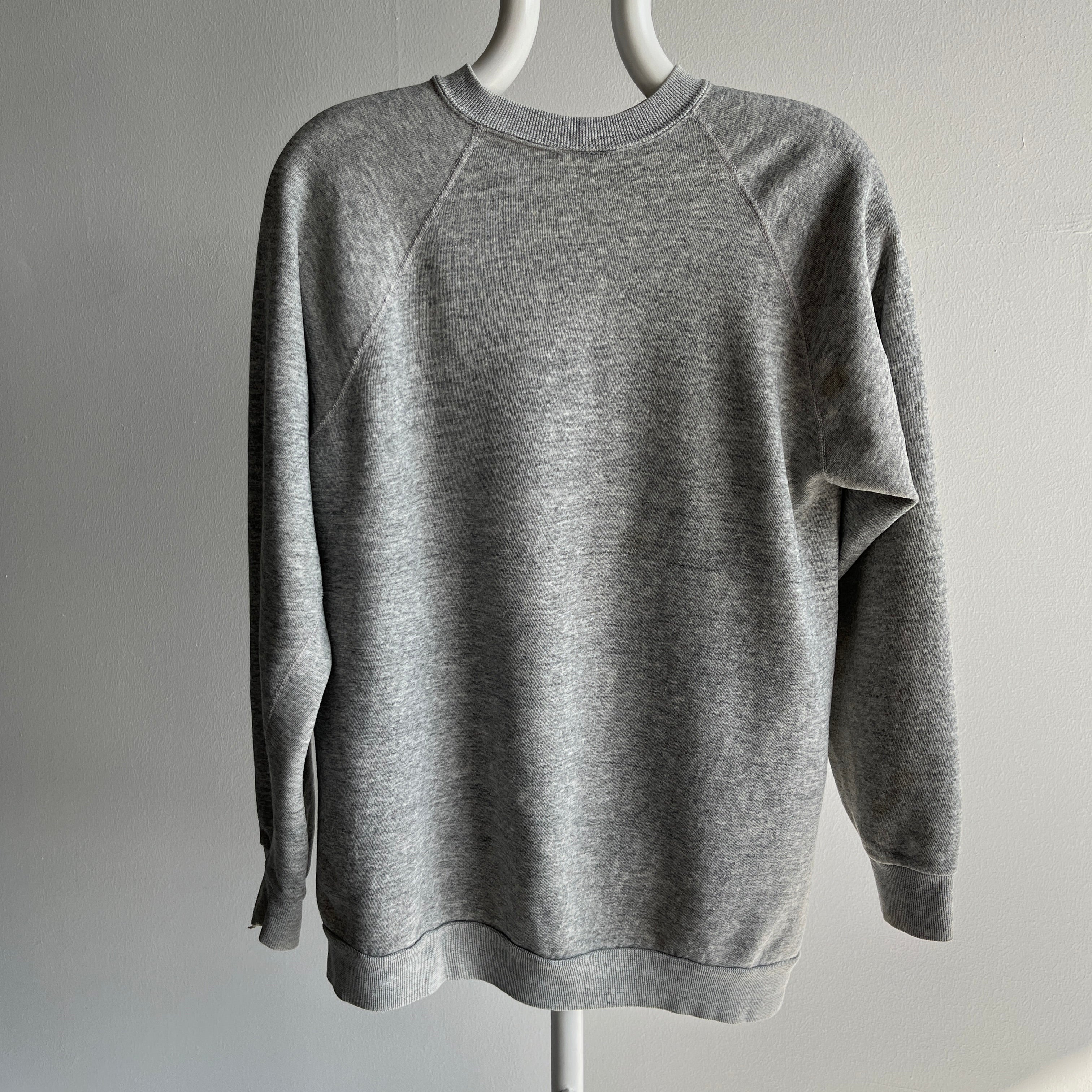 1980s Deep Gray Raglan Without a Tag - Longer and Dreamy