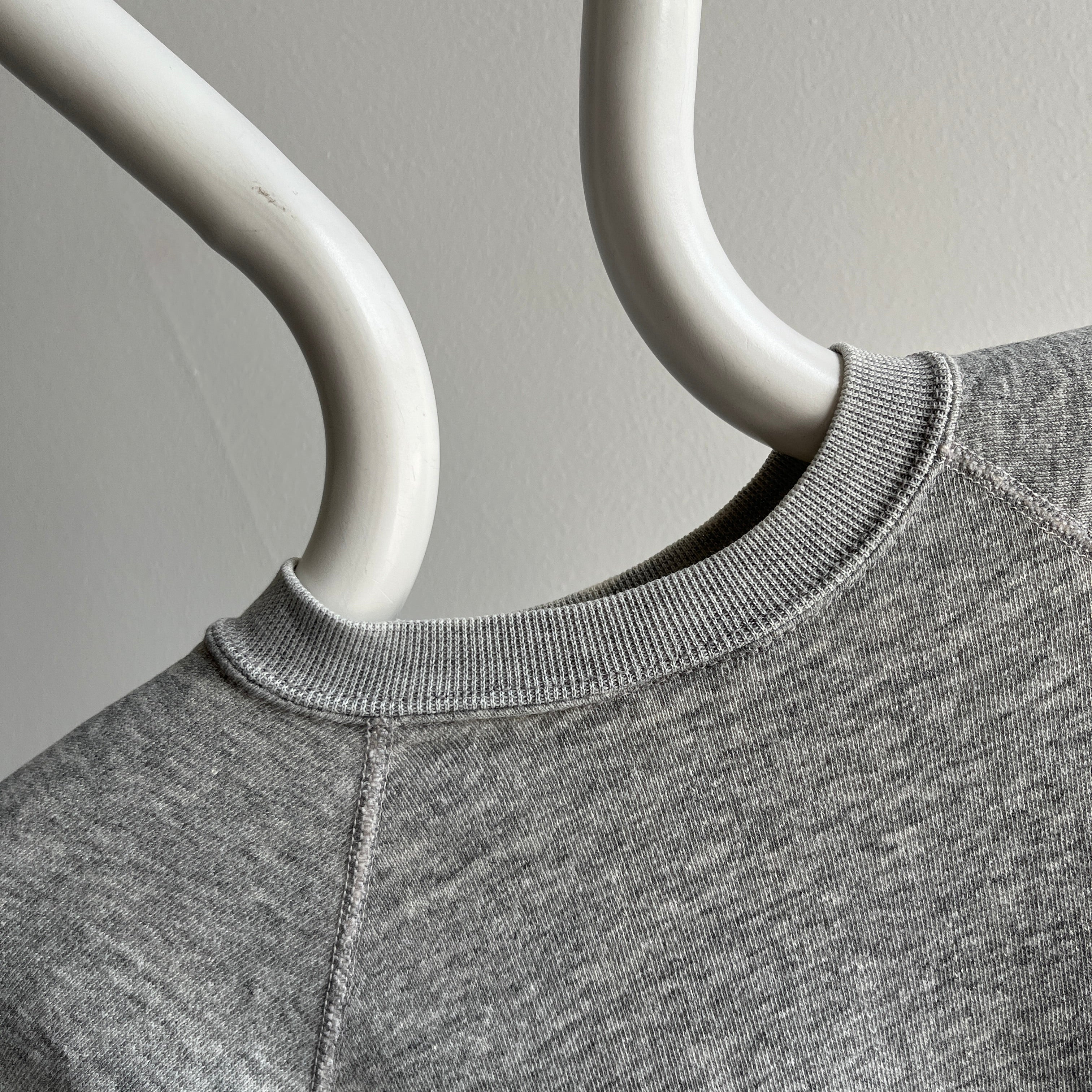 1980s Deep Gray Raglan Without a Tag - Longer and Dreamy