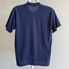 1980s Blank Navy Selvedge Pocket T-Shirt