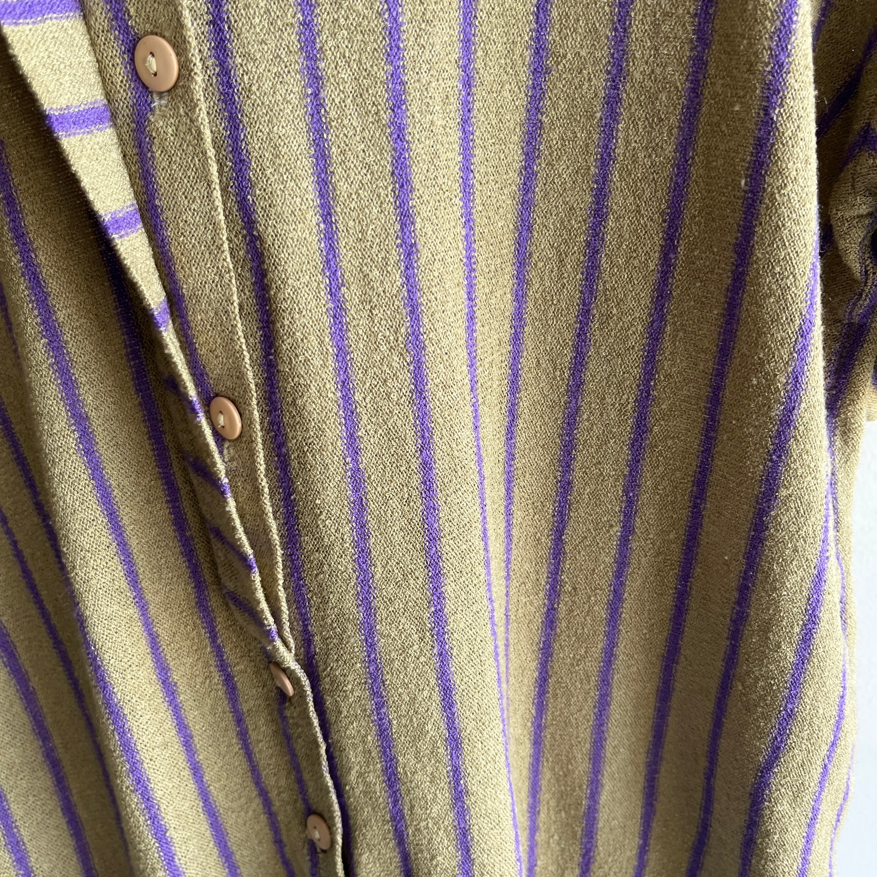 1980s Unusual Super Cool Striped/Button Down Shirt Sleeve Knit