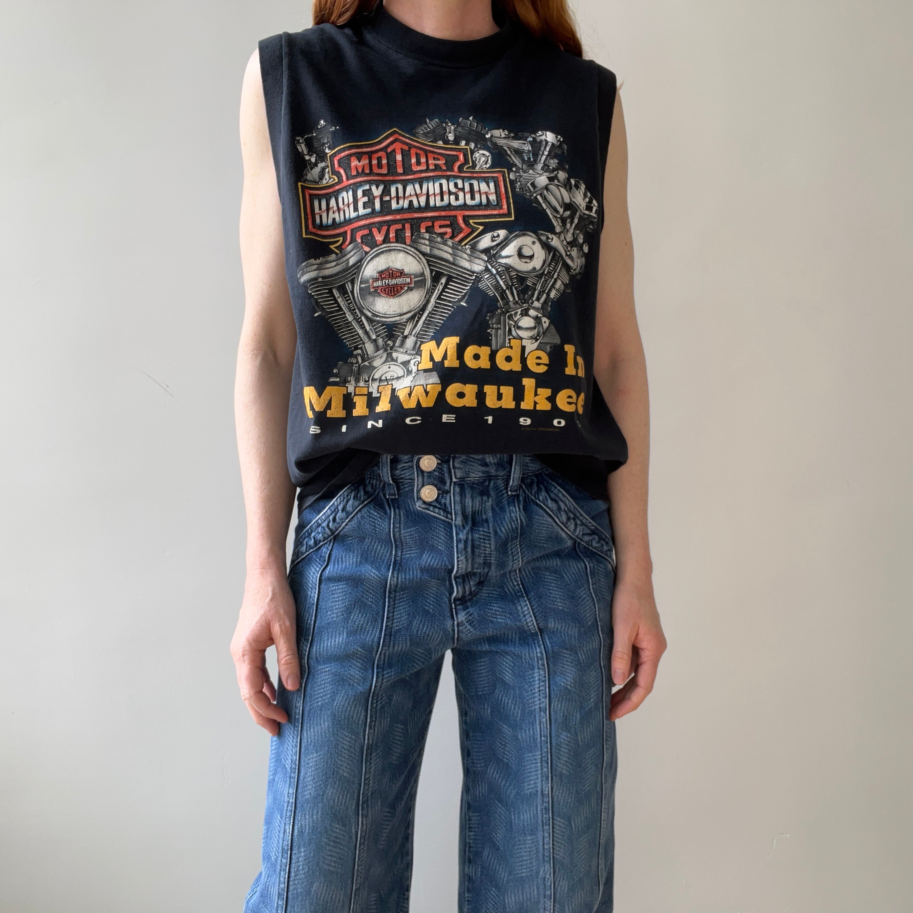 1992 Front and Back Harley Muscle Tank - Cleveland, Ohio - RAD, USA Made