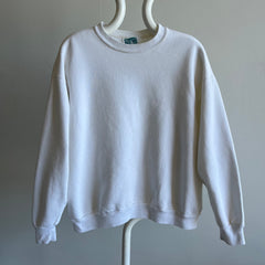 1990s Blank White Sweatshirt with Aging