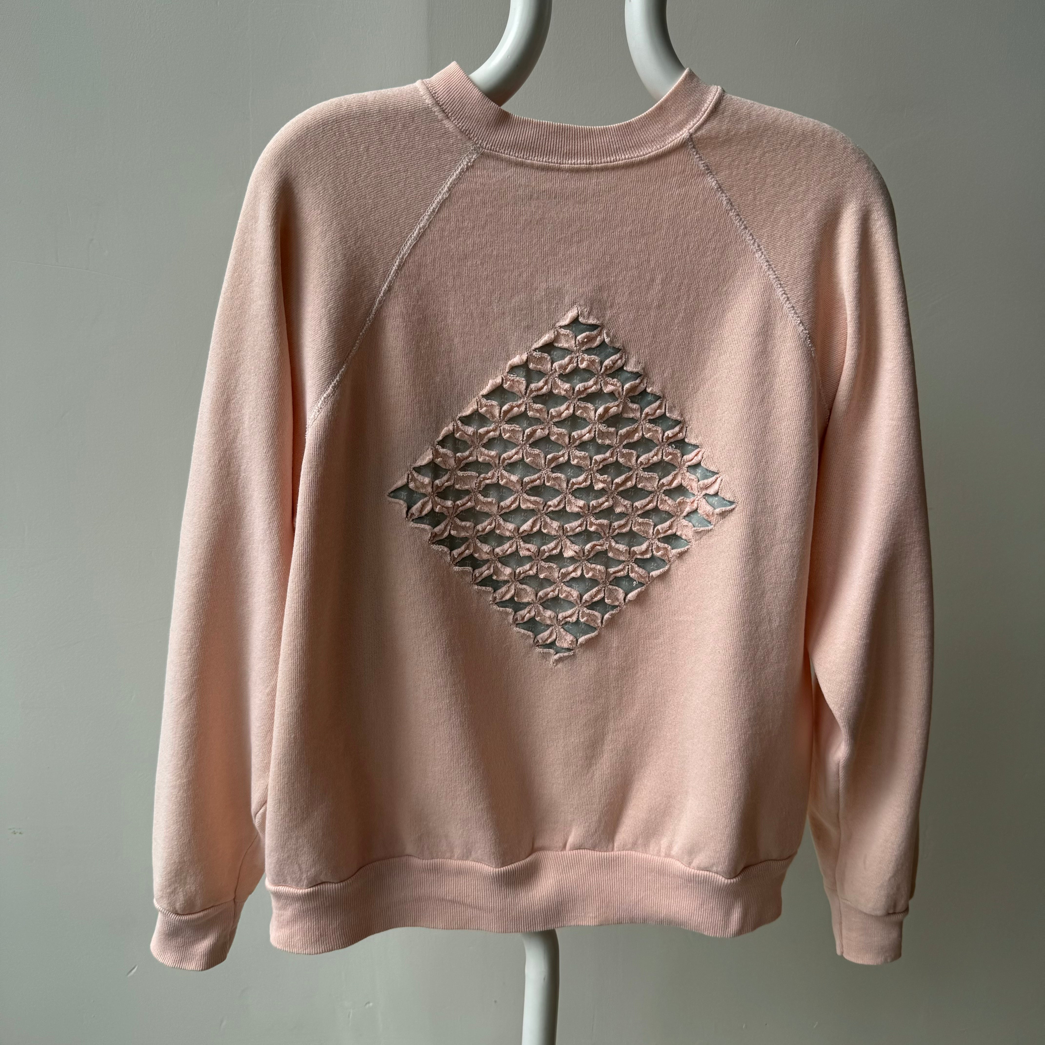 1980s DIY Diamond Martha Style Crafter's Sweatshirt - Awwww