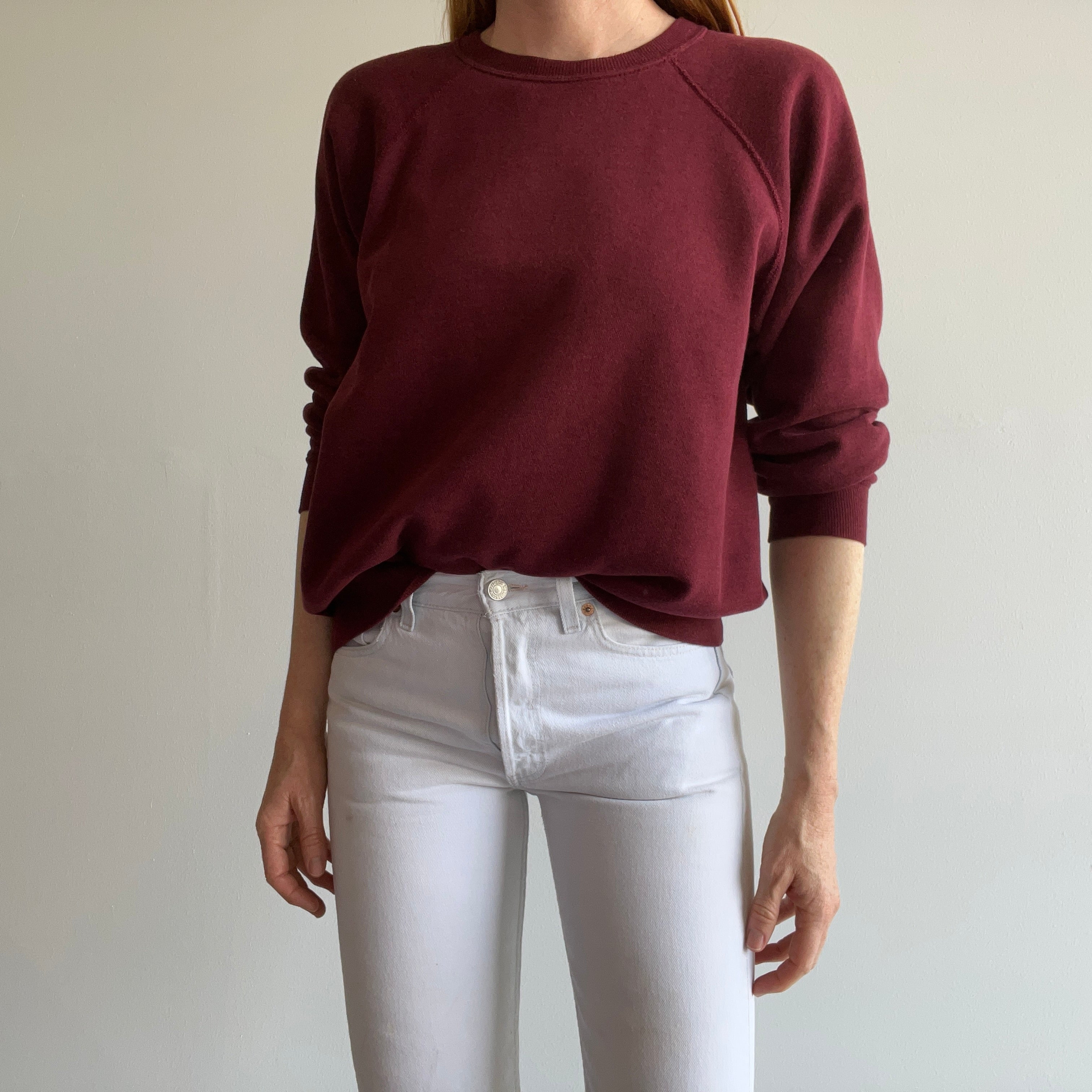 1980s Burgundy/Wine Raglan Sweatshirt