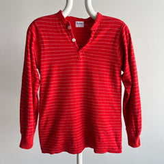 1980s Awesome Striped Duofold Henley Long Sleeve