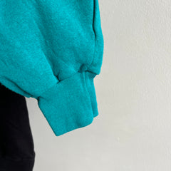 1980s Never Worn? Two Tone Teal and Black Sweatshirt