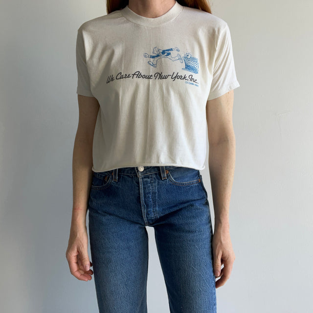 1980s New York "Let's Clean Up New York" DIY Crop Top T-Shirt