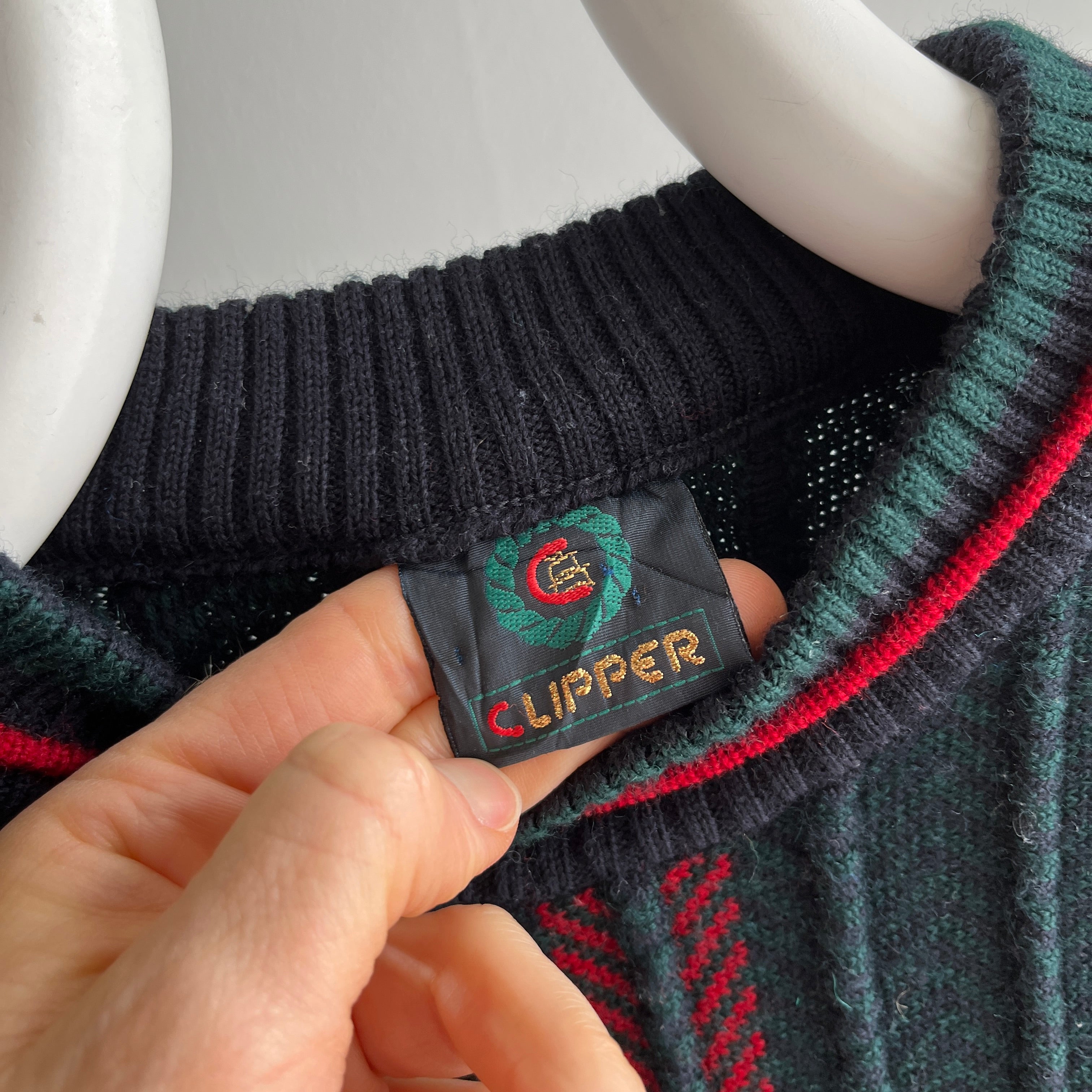 1980s Clipper Knit Sweater - Wool, but not itchy!