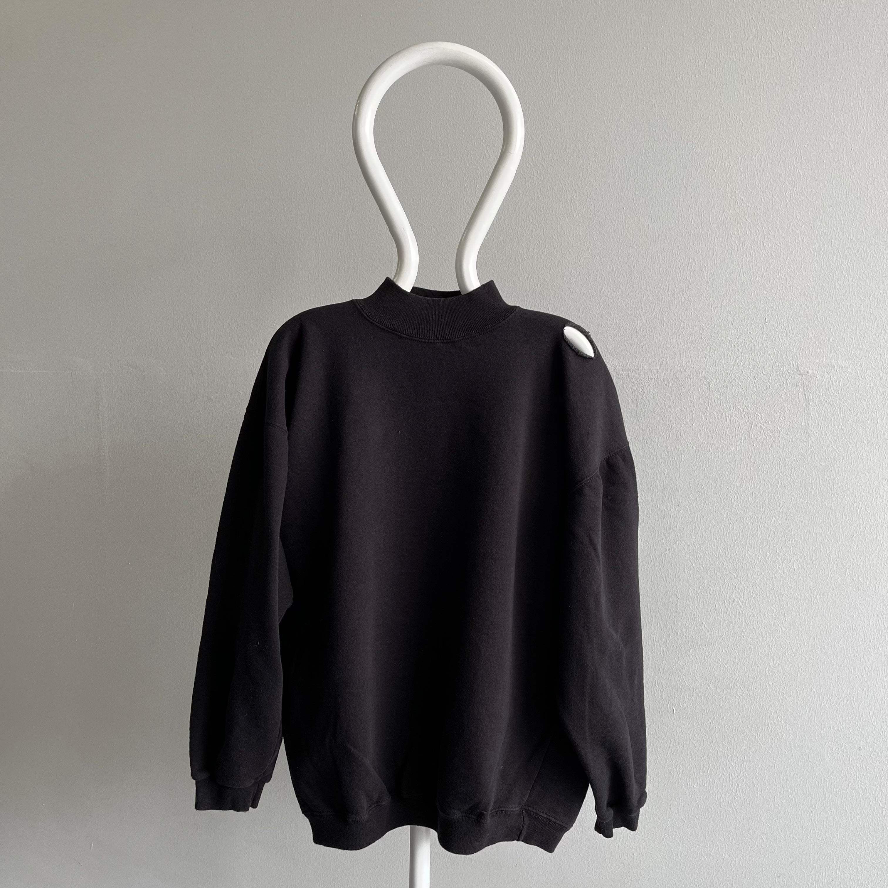 1980s USA GAP Baggy Relaxed Fit Mock Neck Sweatshirt with a Gash at the SHoulder