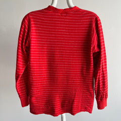 1980s Awesome Striped Duofold Henley Long Sleeve