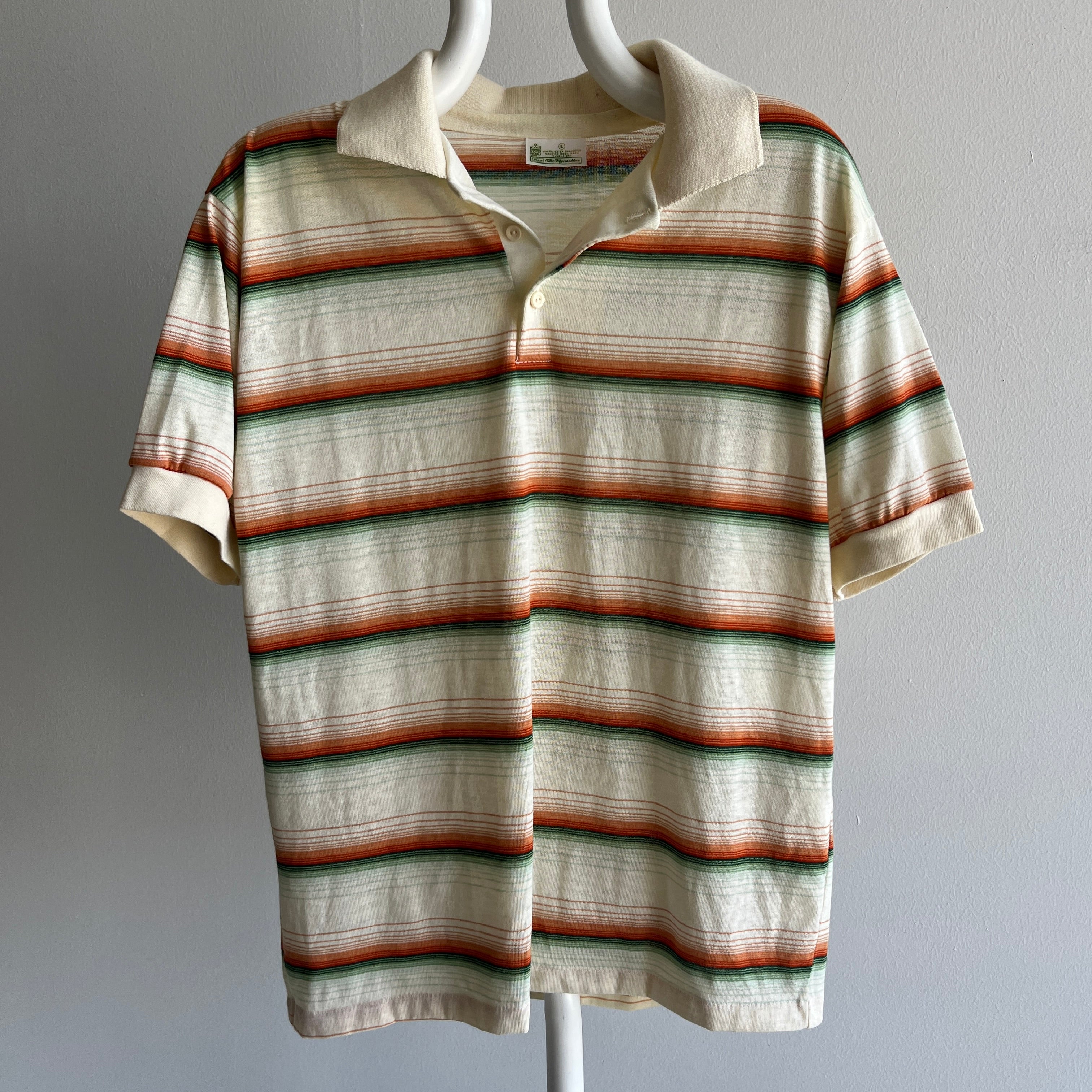 1970/80s Striped Polo Shirt by Kings Road/Sears