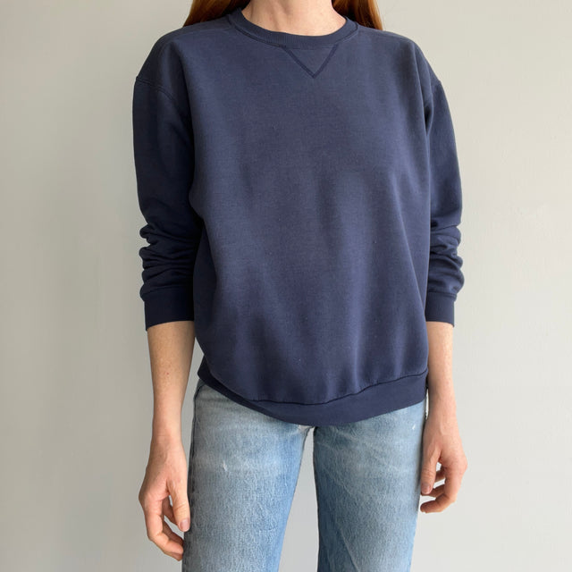 2000s Faded Single V Blank Navy Sweatshirt