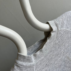 1990s Classic Light Gray Warm Up Sweatshirt - Stained