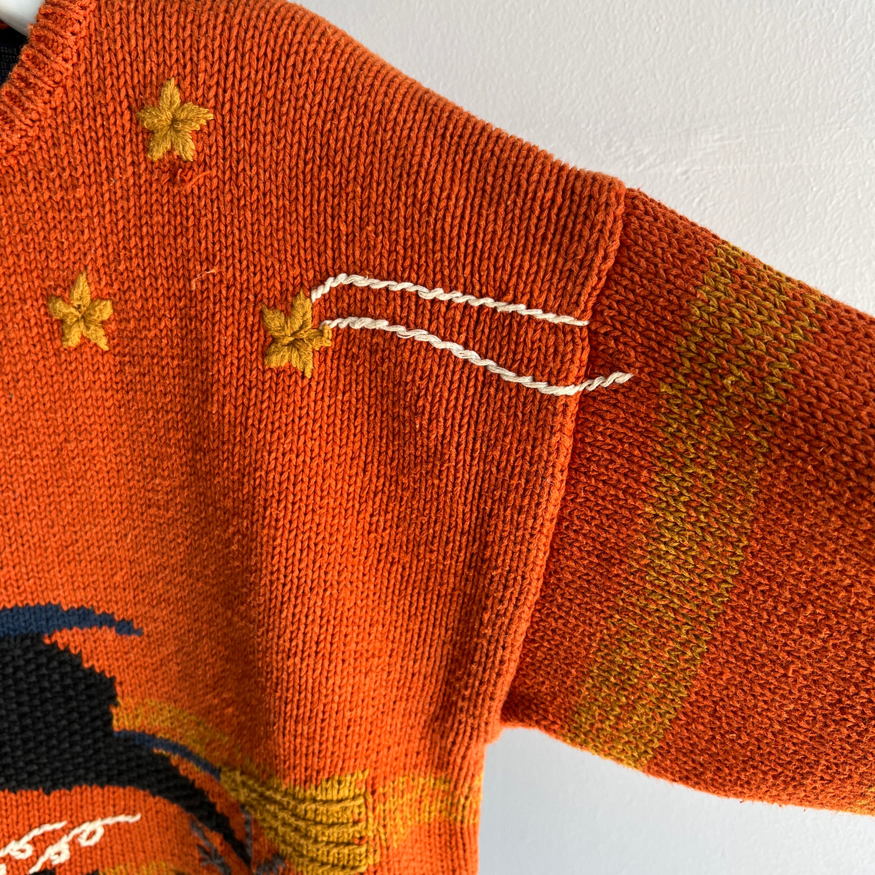 1990s Witch Cotton Knit Halloween Sweater