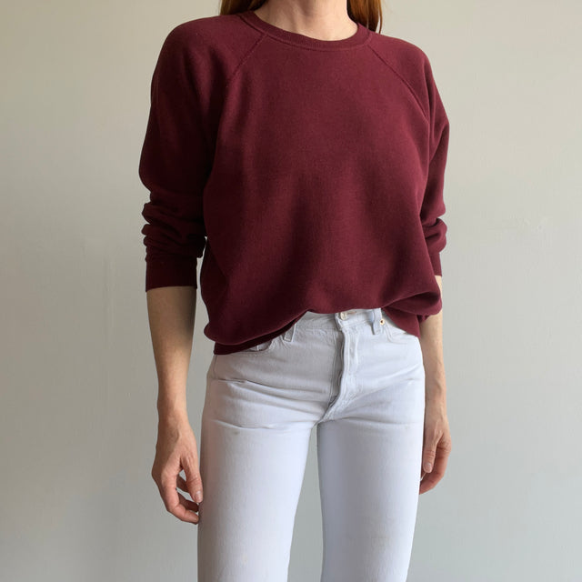 1980s Burgundy/Wine Raglan Sweatshirt