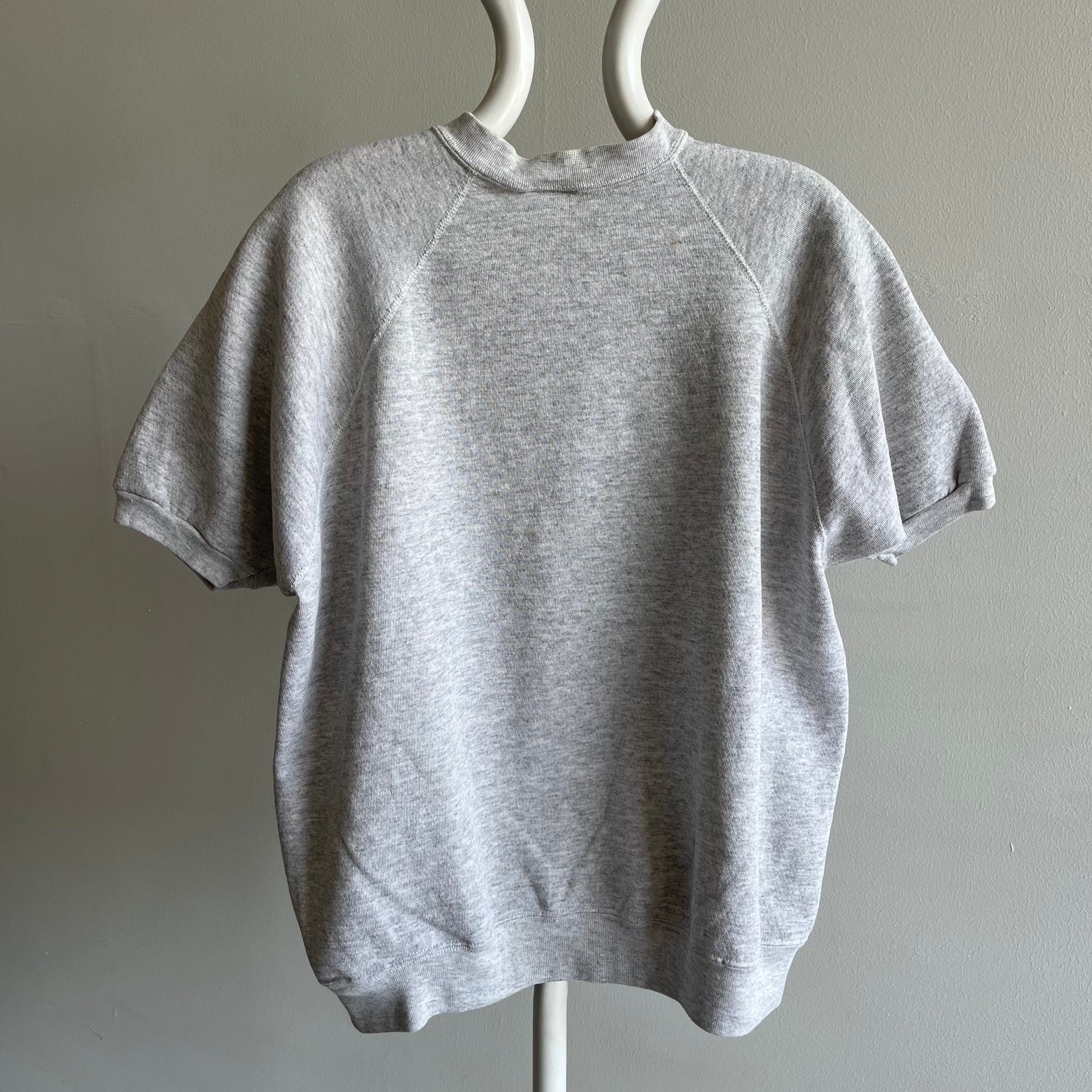 1990s Classic Light Gray Warm Up Sweatshirt - Stained