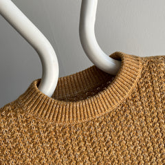 1980s Beautiful Handknit Pumpkin Spice Soft Cotton Blend Knit